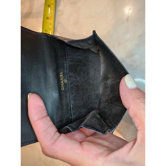 Chanel Wallet Caviar Leather Bifold CC Logo Snap Closure‎ Compact - Picture 9 of 14